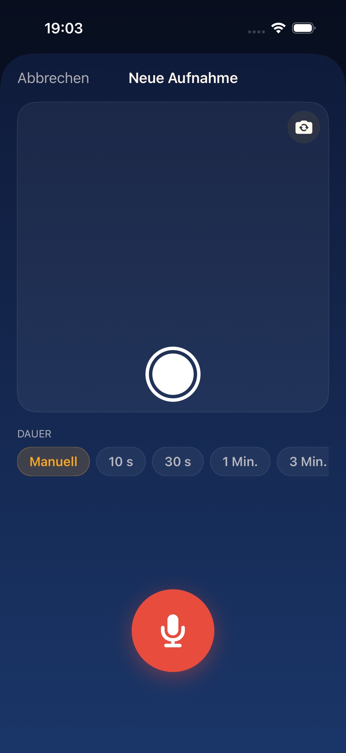 Bereit zur Aufnahme