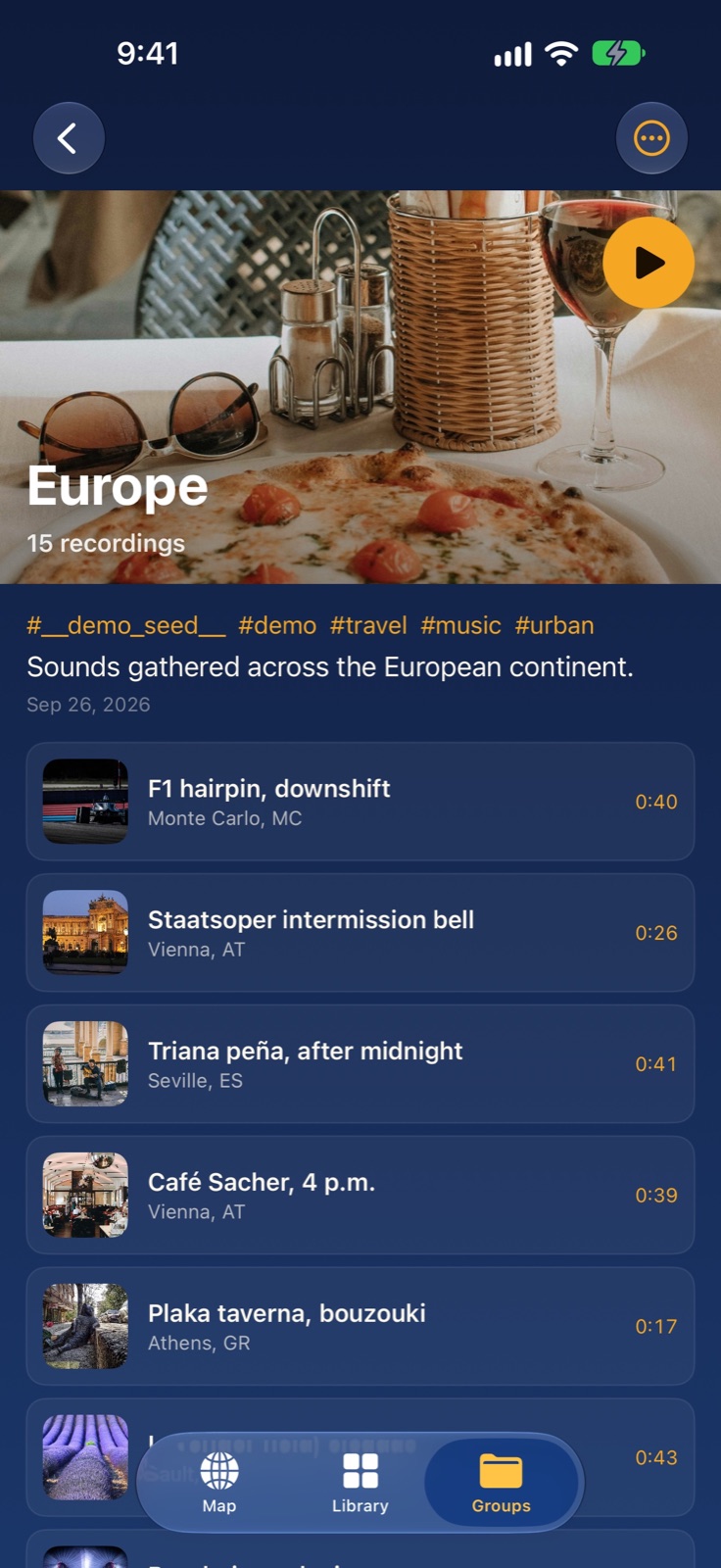 Inside a Group — recordings with a map