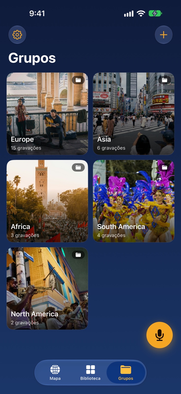 Grupos curados — por viagem ou estado de espírito